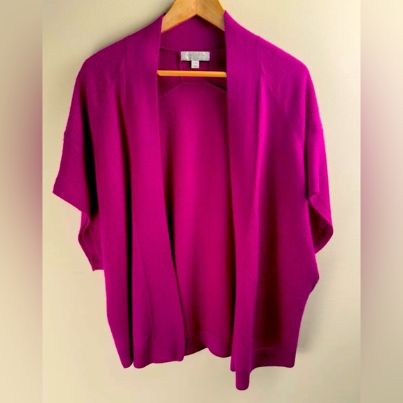Nordstrom Cashmere Pink 100% Cashmere Open Sweater Dolman Sleeve Size S/M - Picture 1 of 7